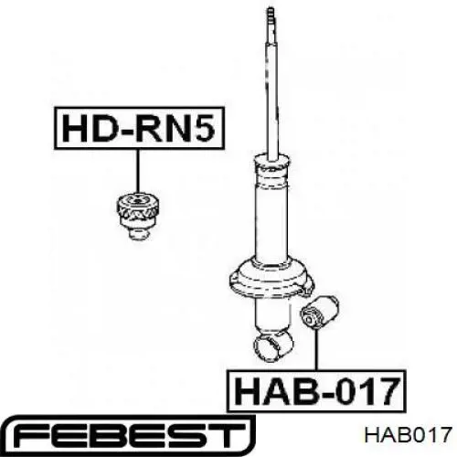 HAB-017 Febest silentblock de amortiguador trasero