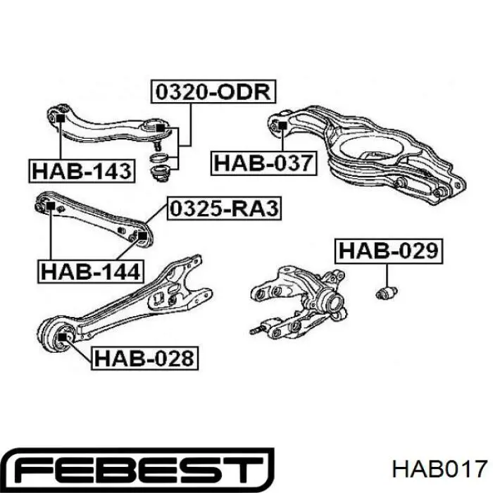 Silentblock amortiguador trasero HAB017 Febest