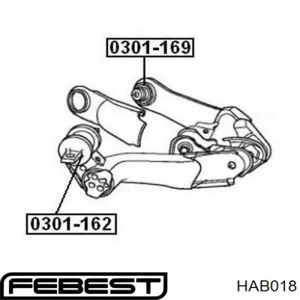 Silentblock del brazo superior de suspensión trasera Febest HAB018 precio, desde 6,28 EUR