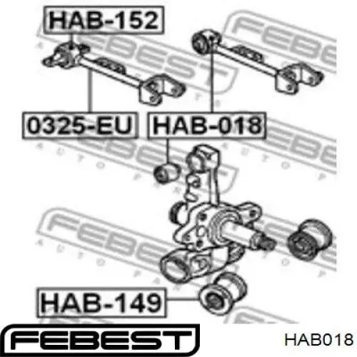 Comprar HAB018 Febest Silentblock del brazo superior de suspensión trasera