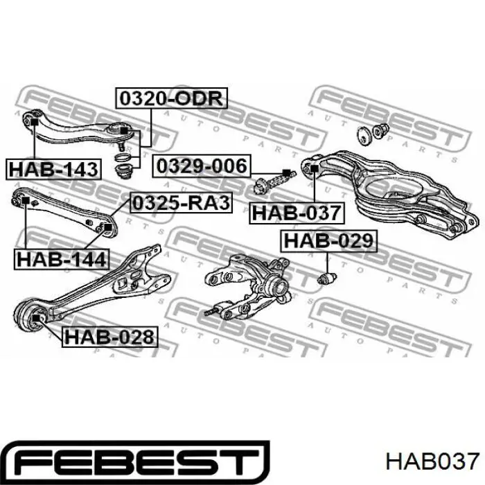 Buje del brazo transversal trasero Febest HAB037 precio, desde 8,51 EUR
