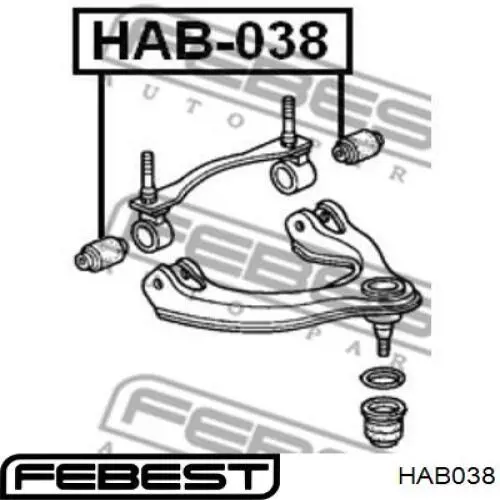 Comprar HAB038 Febest Buje del brazo de suspensión delantero superior