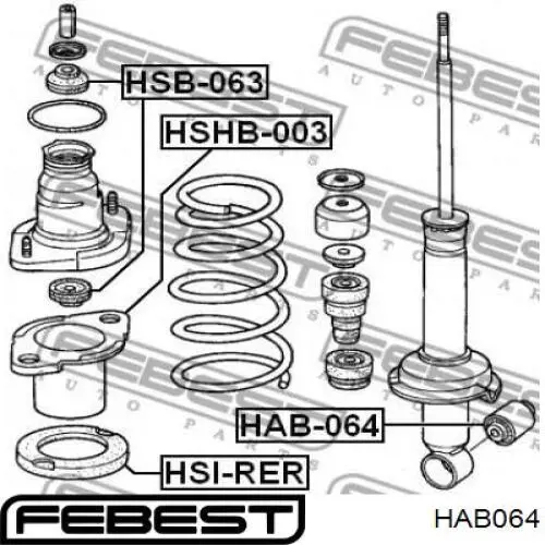 Silentblock amortiguador trasero HAB064 Febest