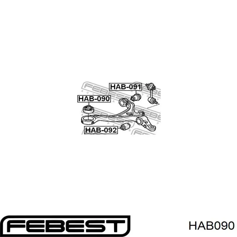 HAB-090 Febest silentblock de suspensión delantero inferior
