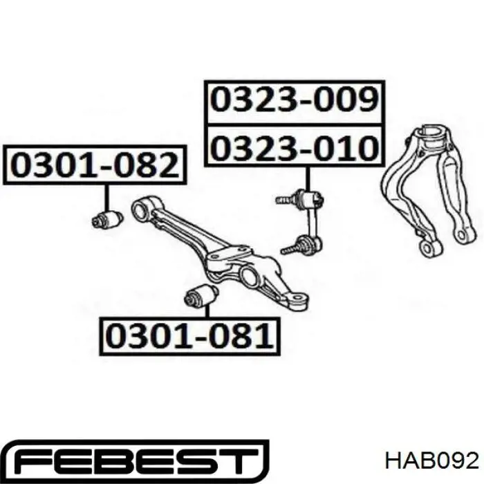 Silentblock del brazo de suspensión HAB092 Febest