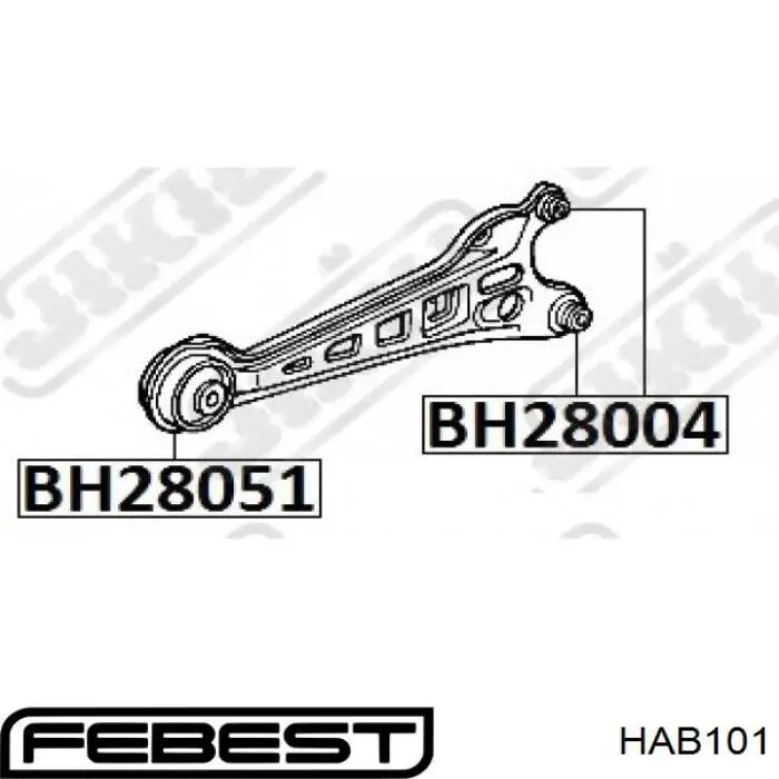 Comprar HAB101 Febest Buje trasero del brazo longitudinal trasero