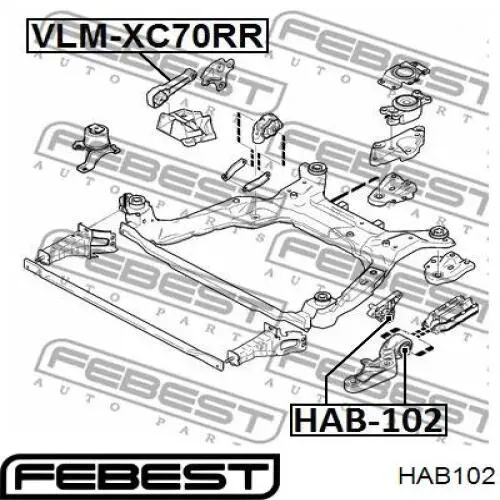 HAB-102 Febest suspensión, brazo oscilante trasero inferior