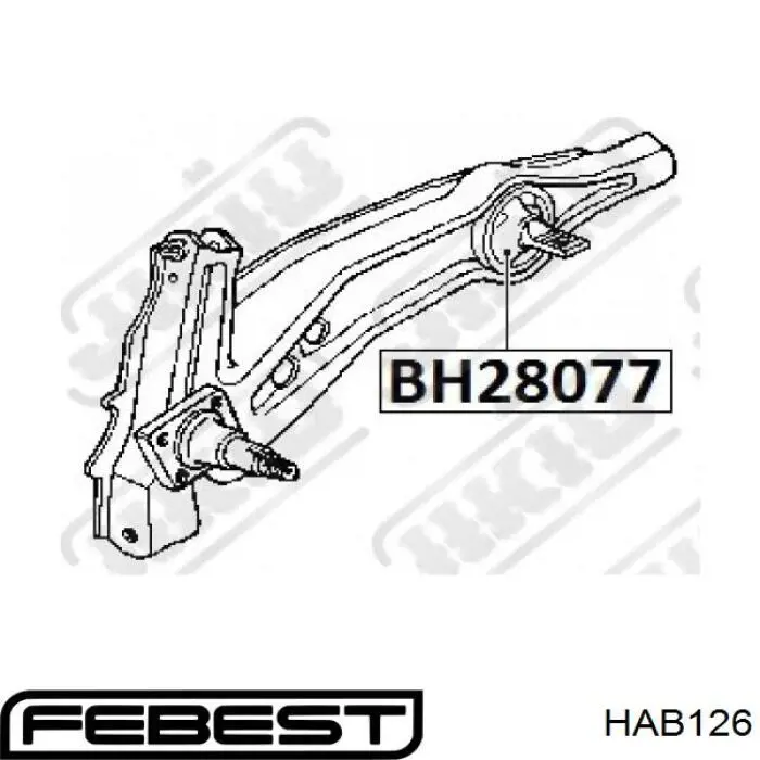 Buje del brazo longitudinal inferior trasero Febest HAB126