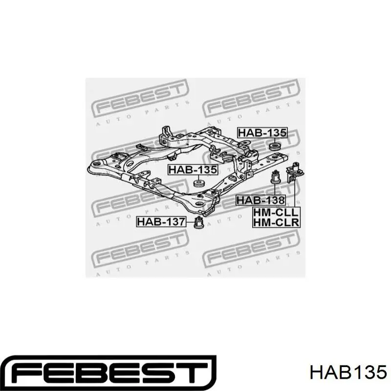 Silentblock (Almohada) De La Viga Delantera (Bastidor Auxiliar) Honda 50261SDAA02