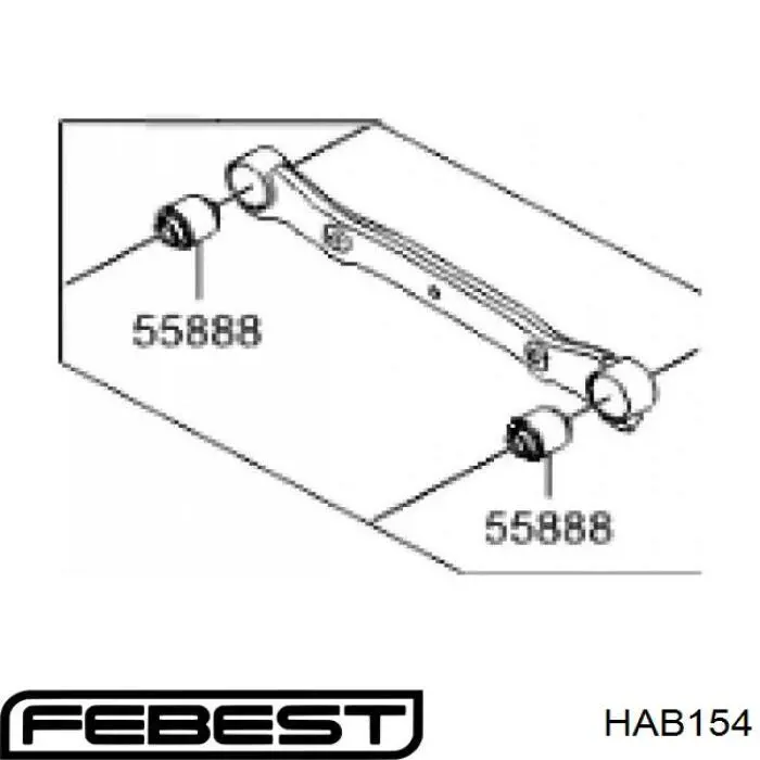 Comprar HAB154 Febest Silentblock del brazo superior de suspensión trasera