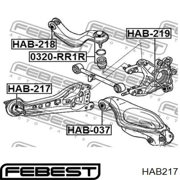 Silentblock del brazo superior de suspensión trasera Febest HAB217 precio, desde 31,31 EUR