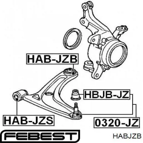 HABJZB Febest silentblock de suspensión delantero inferior
