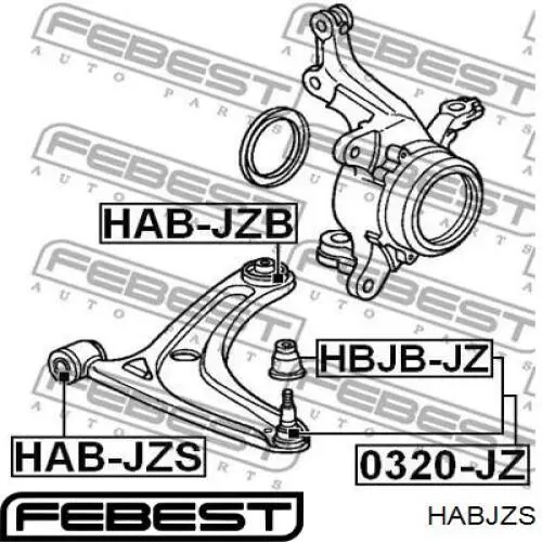 HAB-JZS Febest silentblock de suspensión delantero inferior