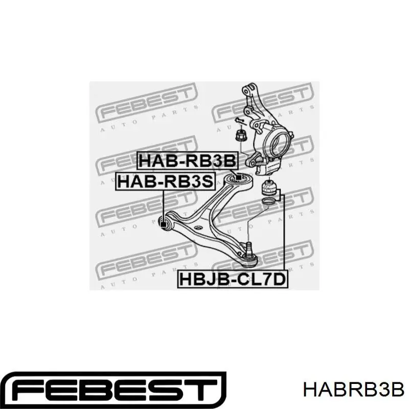 HABRB3B Febest silentblock de suspensión delantero inferior