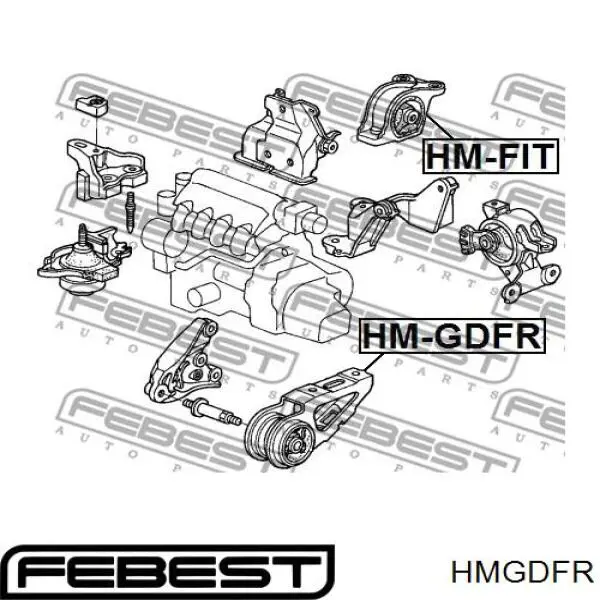 HMGDFR Febest soporte motor delantero