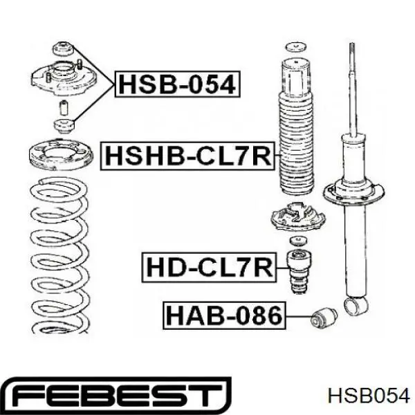 Silentblock en barra de amortiguador delantera Febest HSB054