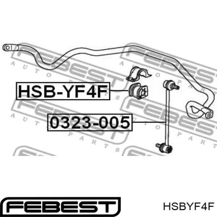 HSBYF4F Febest casquillo de barra estabilizadora delantera