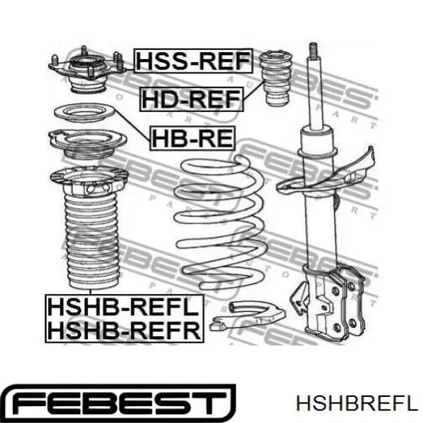 HSHB-REFL Febest fuelle, amortiguador delantero