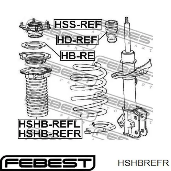 HSHB-REFR Febest fuelle, amortiguador delantero