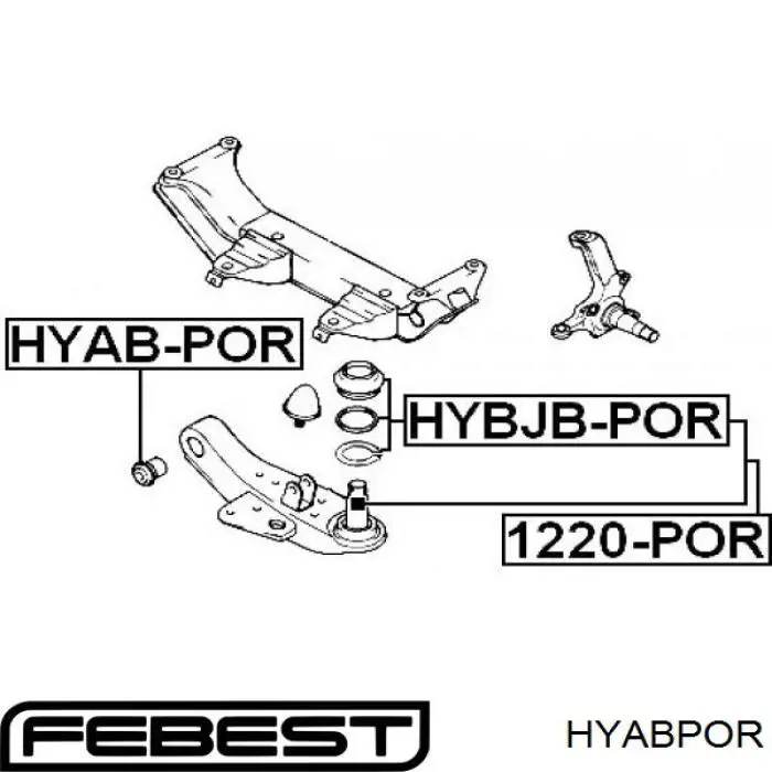 HYABPOR Febest silentblock de suspensión delantero inferior