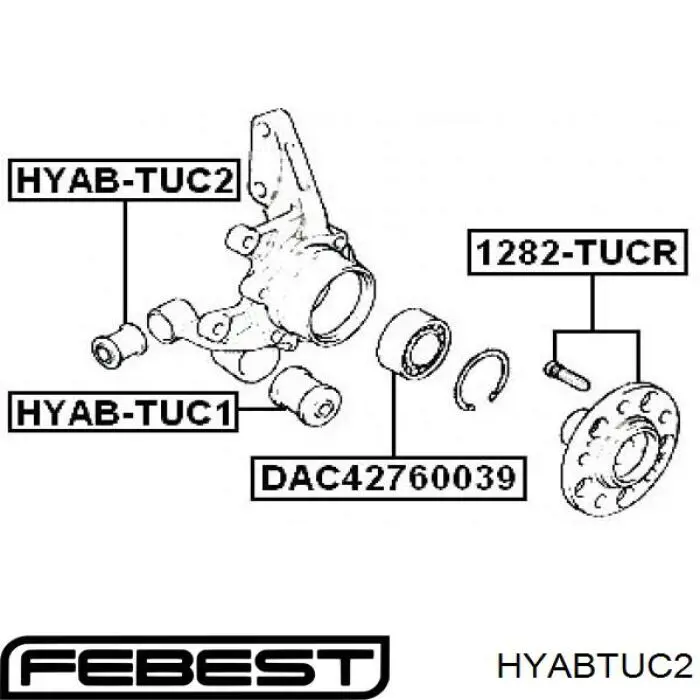 HYAB-TUC2 Febest silentblock de mangueta trasera