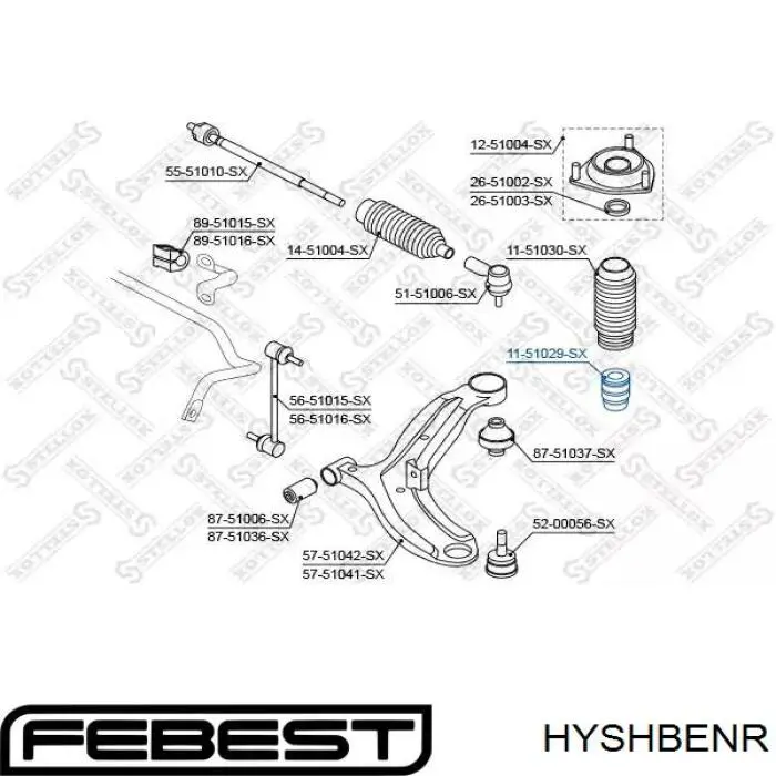 Caperuza protectora/fuelle, amortiguador trasero para Hyundai I30 (FD)