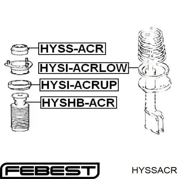 HYSSACR Febest copela de amortiguador trasero