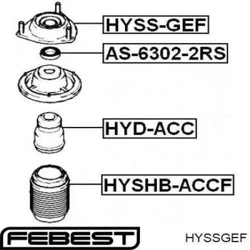 HYSSGEF Febest soporte amortiguador delantero
