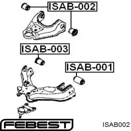 Buje del brazo de suspensión delantero superior ISAB002 Febest