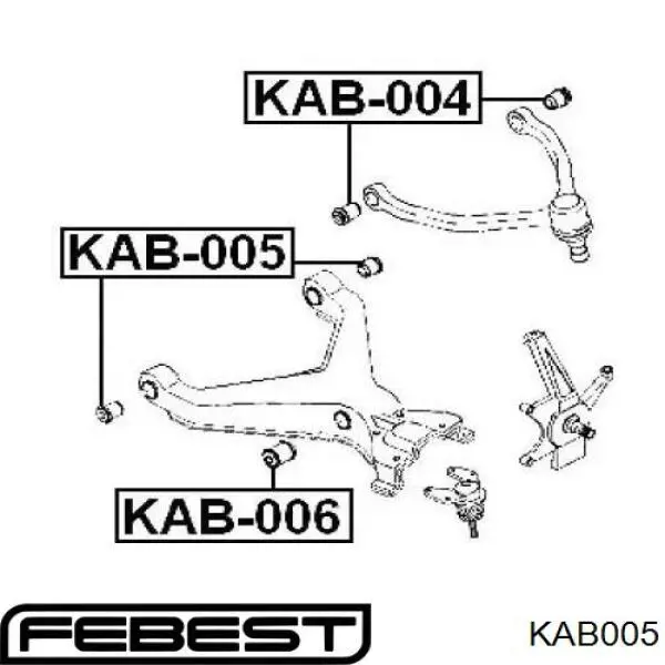 KAB005 Febest silentblock de suspensión delantero inferior
