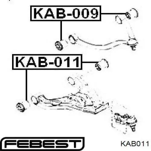 KAB011 Febest silentblock de suspensión delantero inferior