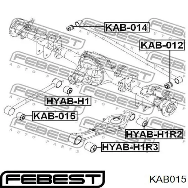 Comprar KAB015 Febest Buje del brazo longitudinal superior trasero