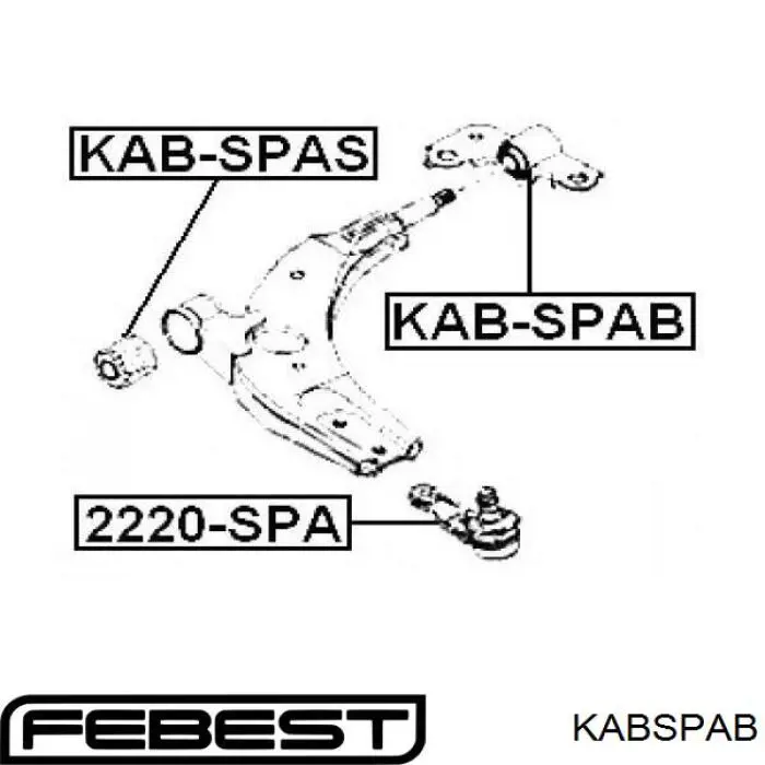 KABSPAB Febest silentblock de suspensión delantero inferior