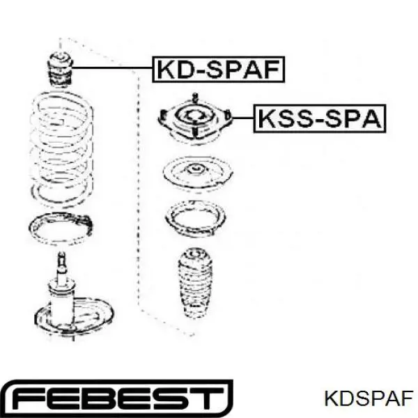 KDSPAF Febest almohadilla de tope, suspensión delantera