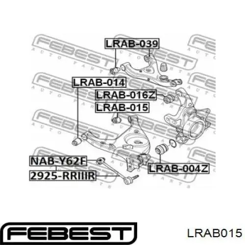 Buje del brazo inferior trasero Febest LRAB015