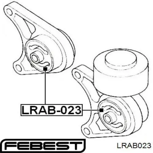 LRAB023 Febest silentblock,suspensión, cuerpo del eje trasero, delantero