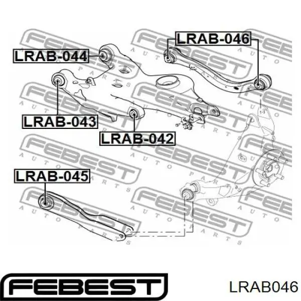 LRAB-046 Febest silentblock de brazo de suspensión trasero superior