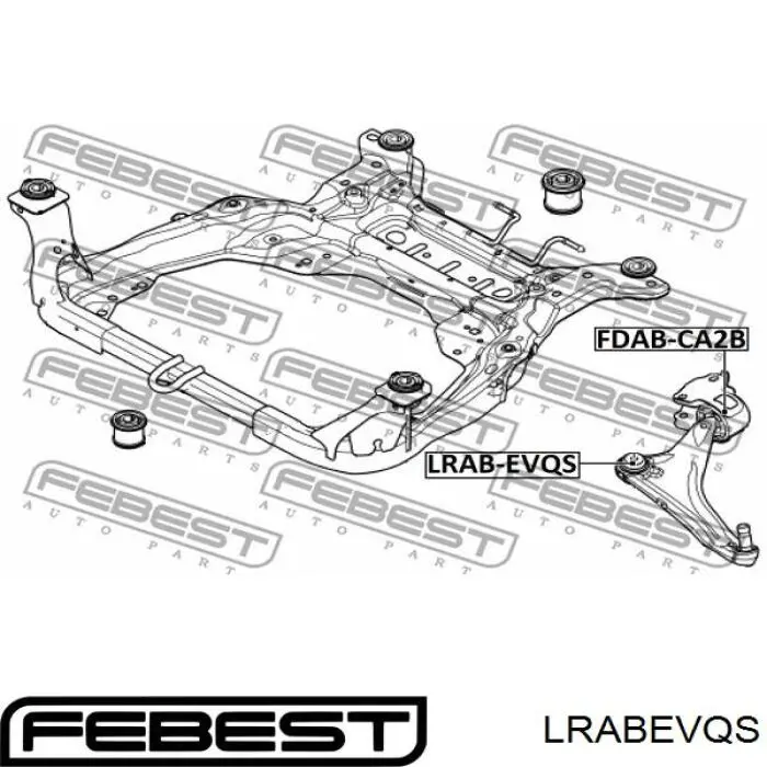 LRAB-EVQS Febest barra oscilante, suspensión de ruedas delantera, inferior derecha