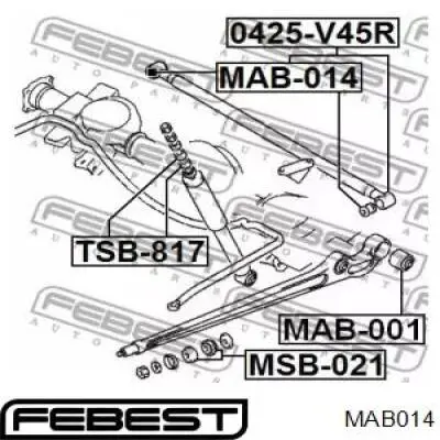 MAB014 Febest Silentblock de brazo transversal de suspensión trasera