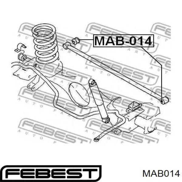 Silentblock de brazo transversal de suspensión trasera Febest MAB014