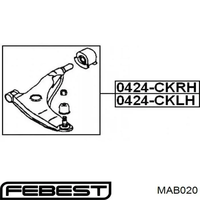 Silentblock suspension Febest MAB020