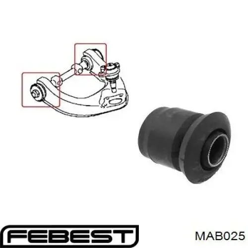 MAB025 Febest silentblock de brazo de suspensión delantero superior