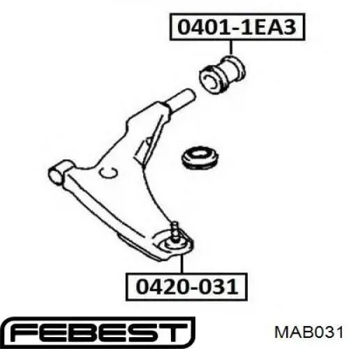 Comprar MAB031 Febest Buje del brazo de suspensión delantero superior