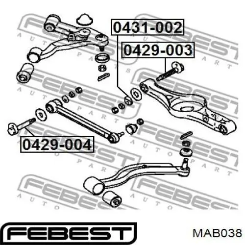 Buje del brazo inferior trasero MAB038 Febest