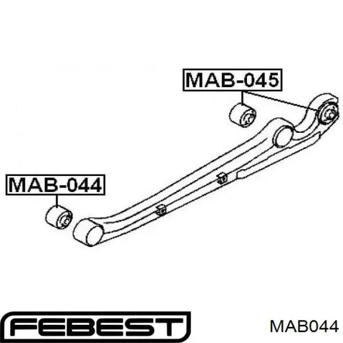 MAB-044 Febest bloque silencioso trasero brazo trasero delantero