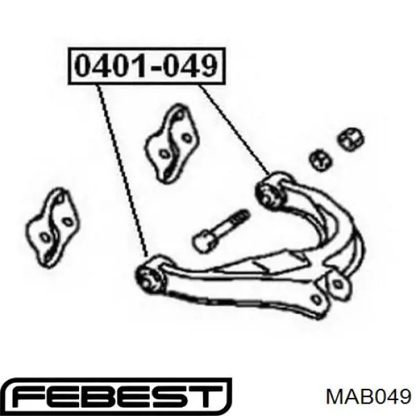 Comprar MAB049 Febest Silentblock del brazo superior de suspensión trasera