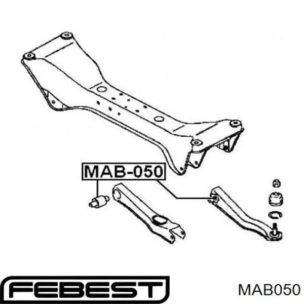 MAB-050 Febest suspensión, barra transversal trasera, interior