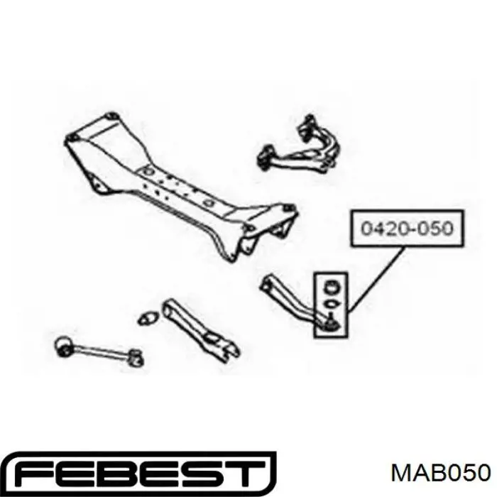 Buje interior del brazo transversal trasero MAB050 Febest