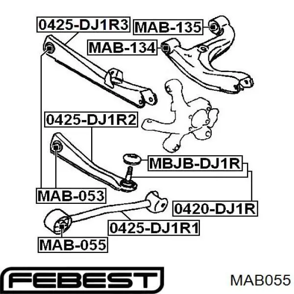 Comprar MAB055 Febest Buje del brazo longitudinal trasero