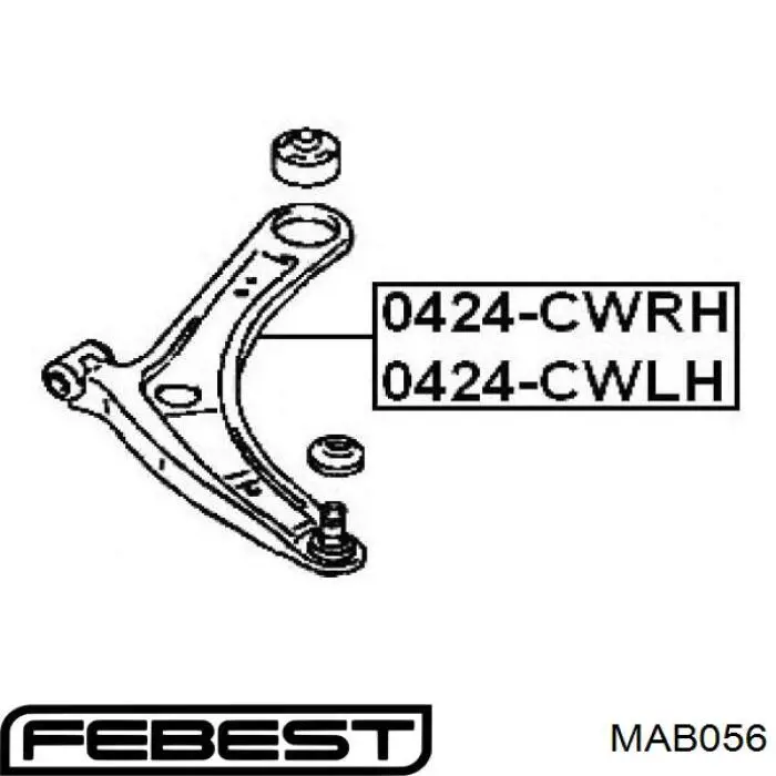 MAB056 Febest Silentblock de brazo de suspensión delantero inferior